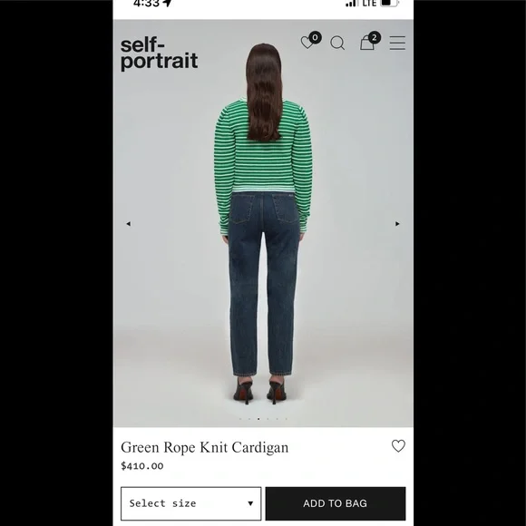 Self Portrait Green Rope Knit Full Set - Picture 3 of 8